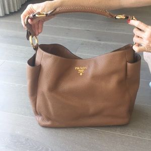 New Prada brown over the shoulder bag